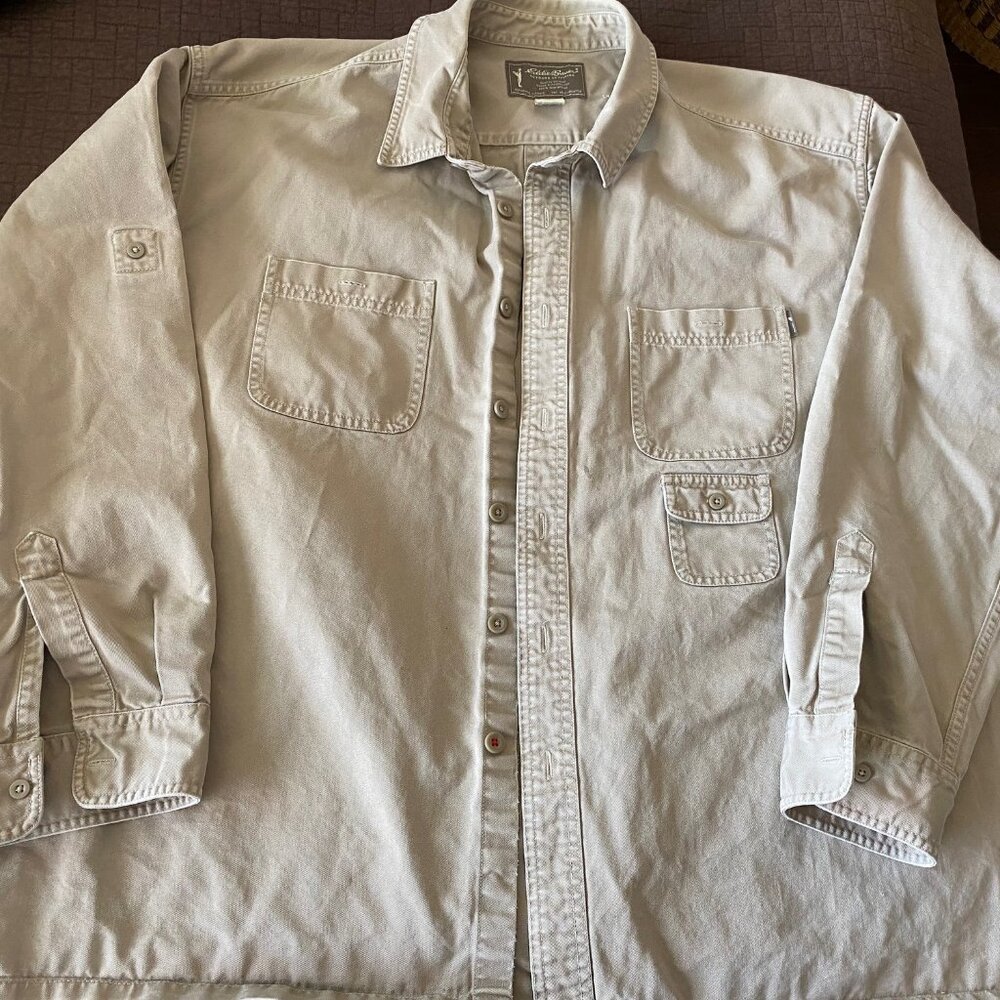 Eddie Bauer sturdy canvas shirt mens 2XL